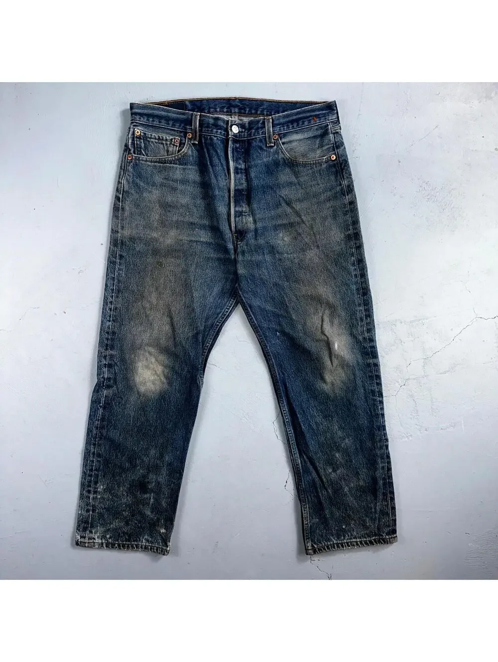 Levis 501 Vintage 90s Mexico Straight Leg Jeans 36x30 Y2K Med Wash Act 33x27
